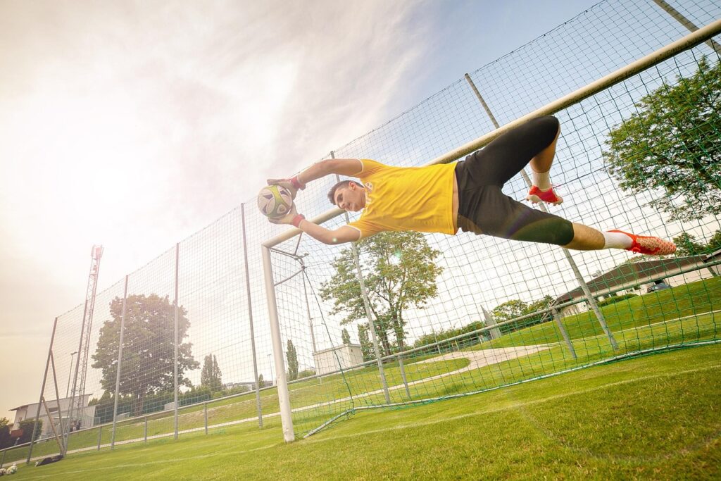 Goal effectuant un arrêt